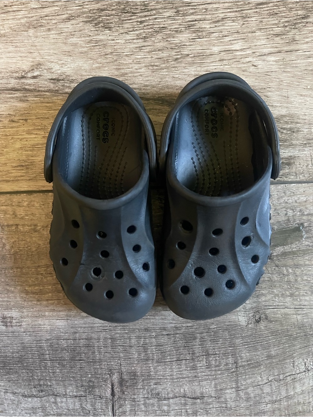 CROCS Kids Black Classic Clog Slip-On Sandals